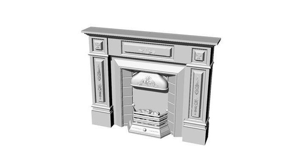 dolls house miniature victorian fireplace 12th scale vintage decoration retro doll dollhouse furniture fixing fixture miniatures fire place tiles period hobby diy 3d print model - Mito3D