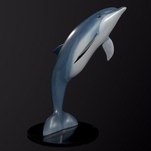 dolphin sculpture 3d 3dprinting printing onj fish sea printable copier dauphin silver shark jewel gem ocean games toys 3d print model - Mito3D