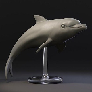 dauphin poisson animal mer sauvage faune réaliste sculpture impression imprimable océan nature aquatique art sculptures 3d print model - Mito3D