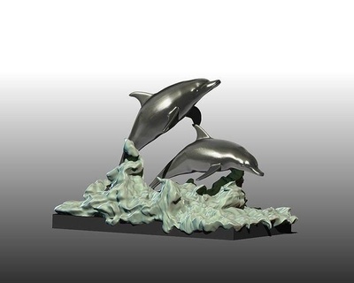 delfín dolohin escultura decoración vida marina sirena mamíferos pez cuento 3dprint stl inteligente mar animal Oceano Arte esculturas 3d print model - Mito3D