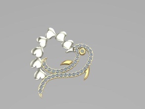 delfin fisch herzen anhänger schmuck gold silber platin diamant hochzeit brillant juwel edelstein ring ohrringe halsketten armband 3d print model - Mito3D