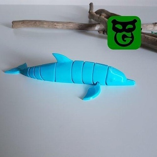 dolphin flexi flexible mammal toy articulated print place art animal reptile realistic sea ocean games toys 3d print model - Mito3D