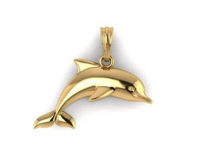 dolphin pendant yellow gold jewelry matrix rhino pendants 3d print model - Mito3D