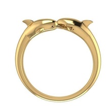 delfin ring schmuck gold juwel engagement liebe silber weiß druckbar anhänger dauphin platin luxus leuchtenden aerospatiale ringe 3d print model - Mito3D