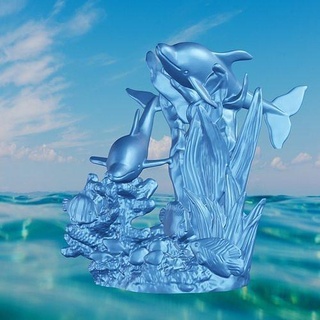dolphin seaweed dauphin sea ocean fish mer poisson animal mammal animals water art sculptures 3d print model - Mito3D