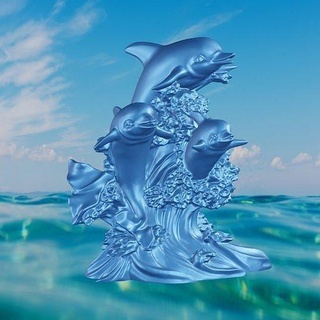 dauphin trio poisson mer océan mammifère animal animaux l'eau nature art sculptures 3d print model - Mito3D