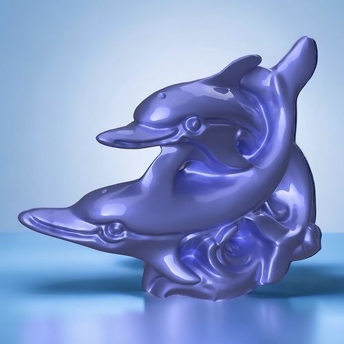 Delfin Welle 3d drucken Dauphin Säugetier Ozean Fisch Poisson Natur Tier mer Skulpturen Wasser Kunst 3D print model - Mito3D