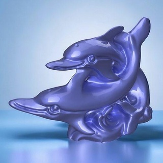 dauphin vague 3d impression mammifère océan poisson nature animal mer sculptures l'eau art 3d print model - Mito3D
