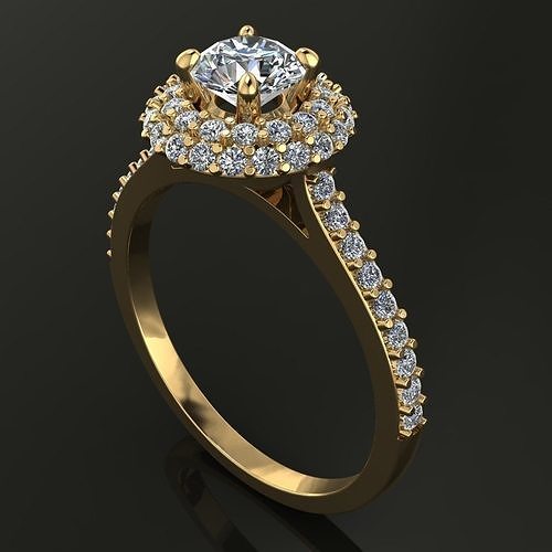 kuppel diamant heiligenschein spülen band engagement ring schmuck beschäftigt verlobt hochzeit liebe romantisch frauen weiblich mode antiquität jahrgang ringe 3D print model - Mito3D