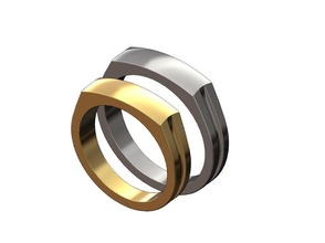 cúpula sinete anel casamento noivado discreto moda joalheria imprimível ouro prata jóias esterlina luxo acessórios moderno minimalista simples argolas 3d print model - Mito3D