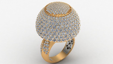 kuppel stil ornament diamant gold ring schmuck brillant ohrring mode druckbar engagement hochzeit frau finger armband pasquale bruni ringe 3d print model - Mito3D
