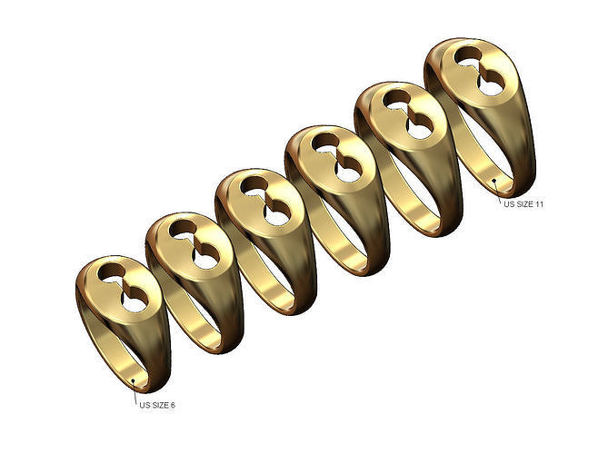 cupola pufflink forma sigillo squillare us taglia 6to11 sbuffo collegamento catena gucci bling oro stampabile gioielleria moda argento lusso ovale sterlina dichiarazione 3d modello anelli 3D print model - Mito3D