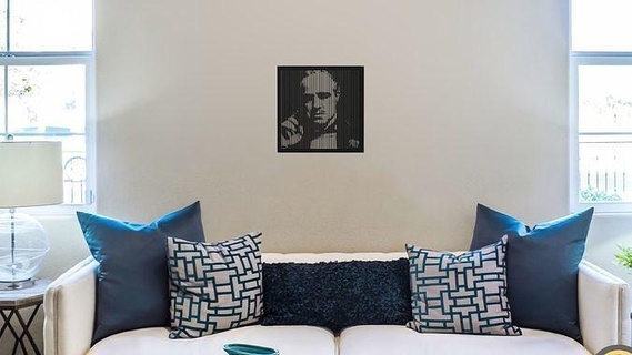 Don vito Corleone mafia parrain bandit criminalité italien demi teinte art portrait mur autocollant célébrité panneau image Cadre artiste populaire célèbre 3d print model - Mito3D