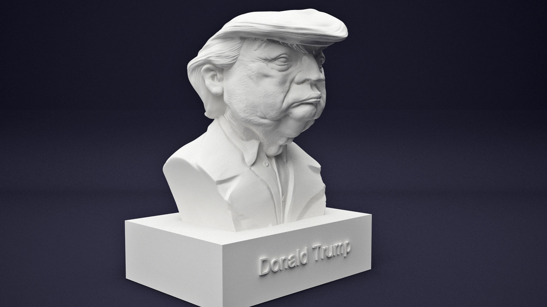 donald triunfo retrato celebridad estatua busto cabeza escultura gracioso bobblehead político impresión famoso figurilla elecciones multimillonario trump arte esculturas 3D print model - Mito3D