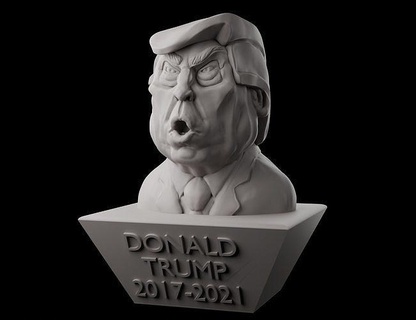 donald trump statue man sculpture art head award prize abstract body male bust funny sculptures 3d print model - Mito3D