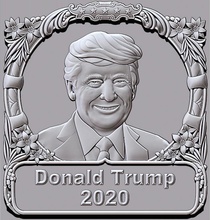 donald trump 2020 president billionaire portrait 3d printable printing cnc carving bust jdp stl artcam sculpt celebrities art mathematical 3d print model - Mito3D