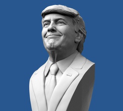 donald trump bust president usa america american sculpture art sculptures miniatures figurines statue obama clinton merkel putin kimjong politicians 3d print model - Mito3D