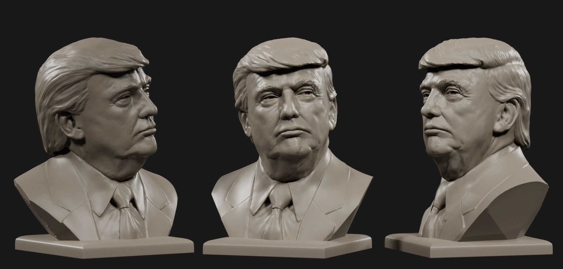 donald trump bust 4 president usa sculpture portrait candidate art sculptures 3D print model - Mito3D