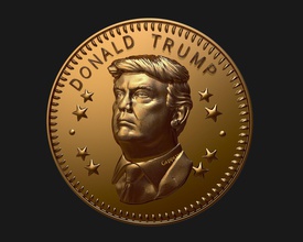 donald trump coin ready to 3d print medal money trophy bronze people business sculpture statue award prize president usa currency winner candidate art sculptures 3d print model - Mito3D