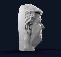 donald trump half bust - relief art president usa leader mask sculpture 3dprint printable sculptures politician kim jong putin obama clinton america american 3d print model - Mito3D