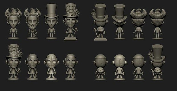 dont starve characters toghether wilson wx wx78 78 fanart game 3d games toys 3d print model - Mito3D