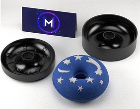 donut stars bath bomb mold mould diy beauty spa handmade handcraft hobby hand tools 3d print model - Mito3D