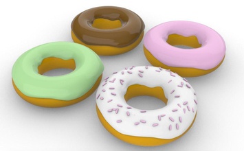 donut breakfast food biscuit sugar decor chocolate greentea art sculptures 3d print model - Mito3D