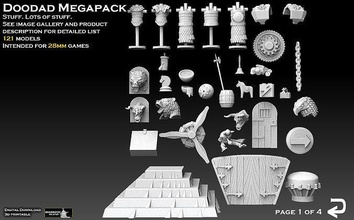 doodad megapack warhammer 40k furniture oven stove wheel sponson armor plate mail chain clock dragon treasure tire tractor truck trophy animal games toys 3d print model - Mito3D