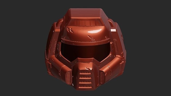 destino 3dv casco stampa stampabile stampante maschera futuristico testa armatura sci fi carattere macchinari attrezzature isolato tecnologia industria plastica macchina illustrazione acciaio moda 3d print model - Mito3D