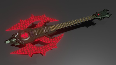 condenar eterno guitarra 3d impresión real cosplay 3dprint instrumento musical música rock eléctrica pasatiempo bricolaje diy 3d print model - Mito3D