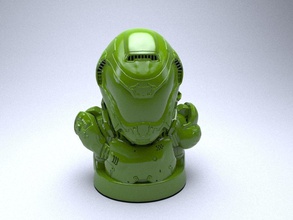 kıyamet insan şekil ölümcül ebedi doom3 doom4 bfg adamı 3dprinting iddqd karakter baş oyunlar oyuncaklar zırh oyuncak savaşçı yarı robot koruma 3d print model - Mito3D