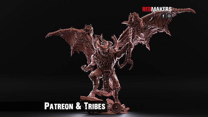 signore rovina demoni caos demone diavolo inferno diablo male mostro demonprince cupo guerra martello dnd principe 40000 fantasia giochi tavolo miniatura redmakers giochi giocattoli tavola 3D print model - Mito3D