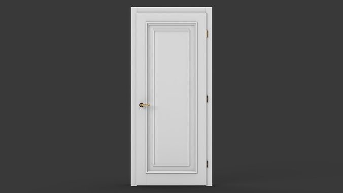 door wood white classic interior furniture architectural opened closed house minimalism minimalist entrance production parametric rebuilt details doorway 3D print model - Mito3D