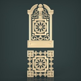 kapı 04 Odun Sanat cnc dekor barok stil stili ev yeni mobilya heykeller 3d print model - Mito3D