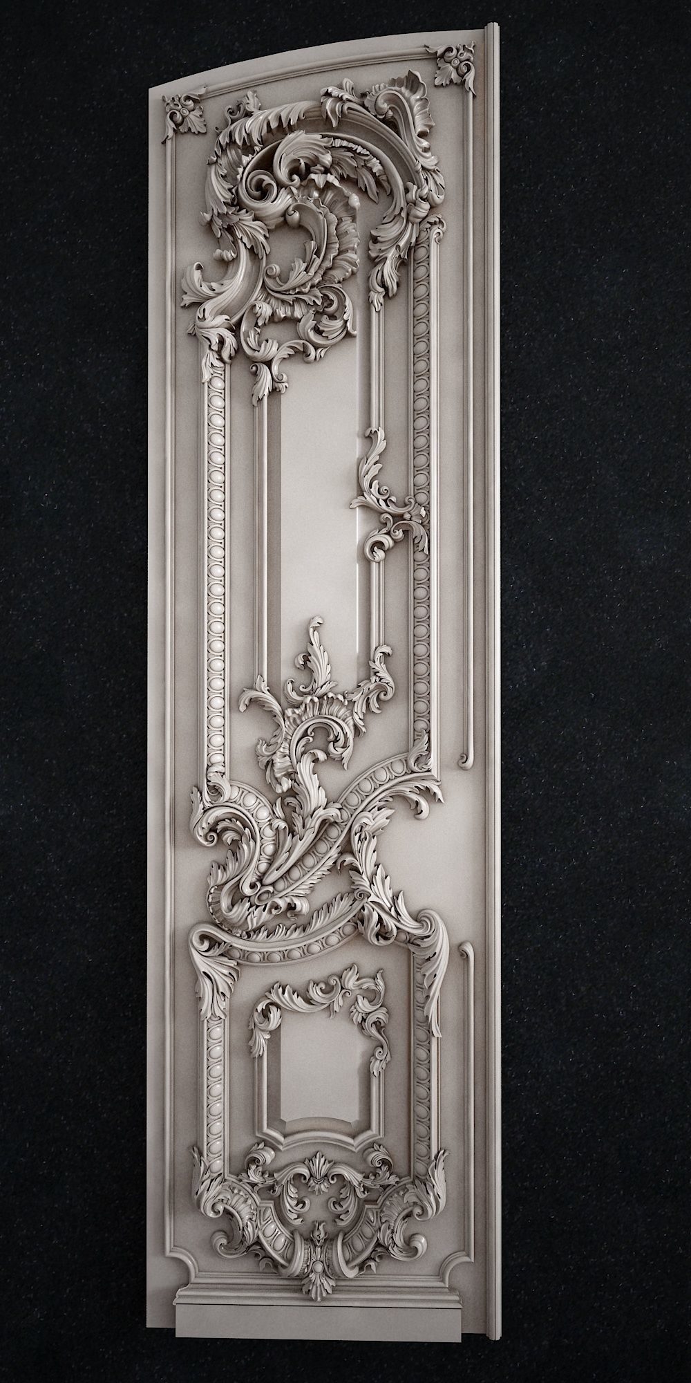 kapı barok cnc rokoko yazdırılabilir iç üstesinden gelmek roccoco barocco oyulmuş rahatlama desen dekor sanat heykeller 3D print model - Mito3D