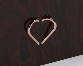 door knob 10 love heart design printable handle kitchen furniture house dining 3d print model - Mito3D