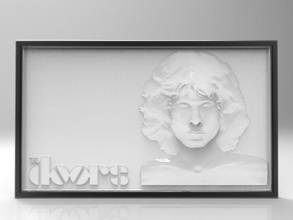 porte 10mm 3d jim morrison musica cnc sollievo arte sculture famoso cantante viso firma ritratto uomo 3d print model - Mito3D