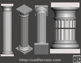 doric column - 3d model cnc doriccolumncfc01 classic marble architecture statue capital base shaft greek greece historic pillar ancient order dorian classical temple athens art sculptures 3d print model - Mito3D