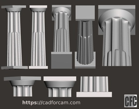 doriccolumncfc03 Dor sütun kabartma - 3d model cnc sanat mimari mimarlık eski tapınak Yunan sermaye düzeni süs kalıp Yunanistan Arkeoloji pilaster pillar yapı bileşeni sipariş dekor dorian mil heykeller 3d print model - Mito3D