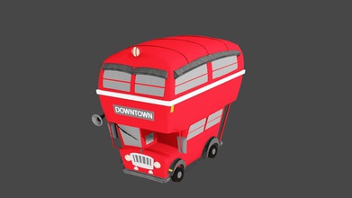 double-decker games-toys vehicle bus shipment car tram transport games toys 3d print model - Mito3D