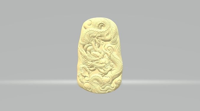 double sided Ejderha kolye Maitreya Buda Bodhisattva Tanrı oryantal Rahatlama heykel mücevher takı dekorasyon süs heykeller Sanat 3D print model - Mito3D