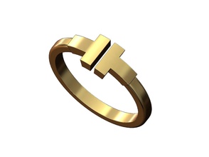 doppelt Band Größe 5to11 Tiffany Ring Schmuck Hochzeit Platin Gold Silber Luxus druckbar Mode Zubehör Sterling brillant Replik dreieckig Ringe 3d print model - Mito3D