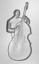 doppelt bass spieler stl 3d artcam linderung cnc bildhauerei zahl musik kunst zeichen logos instrument musical innere dekoration skulpturen 3d print model - Mito3D