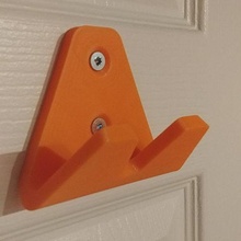 doppelt Mantel Aufhänger Tür einfach Haken Mauer Unterstützung optimiert Halter Plastik Holz Haus Möbel 3d print model - Mito3D