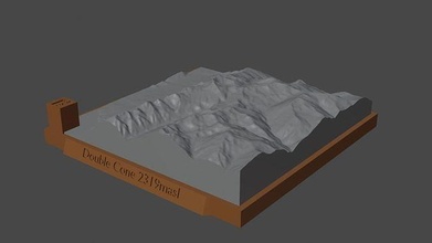 double cône Montagne paysage volcan terrain environnement nature photogrammétrie élévation dem science 3d print model - Mito3D