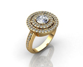 Doppel-Diamant-Verlobungsring Schmuck ring diamond Hochzeit engagement gold Platin Ringe finger gold-ring Mode-ring Diamant-ring genial 3d print model - Mito3D