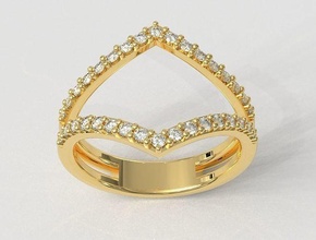 doppelt Diamant Ring Ringe Mode modisch Teen modern klassisch Gold Silber Schmuck 3d Hochzeit druckbar 3d print model - Mito3D