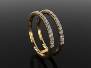 diamante riga gruppo musicale squillare taglia 5 gioielleria pila strato mescolare stile moda tendenza delicato antico moderno bande anelli 3d print model - Mito3D