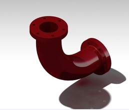doble brida tubo tubería industrial 3dmodelling representación fábrica ciencias ingenieria 3d print model - Mito3D