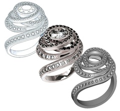 double halo design ring jewelry beautiful rings jewellery designer fancy 3d print model - Mito3D